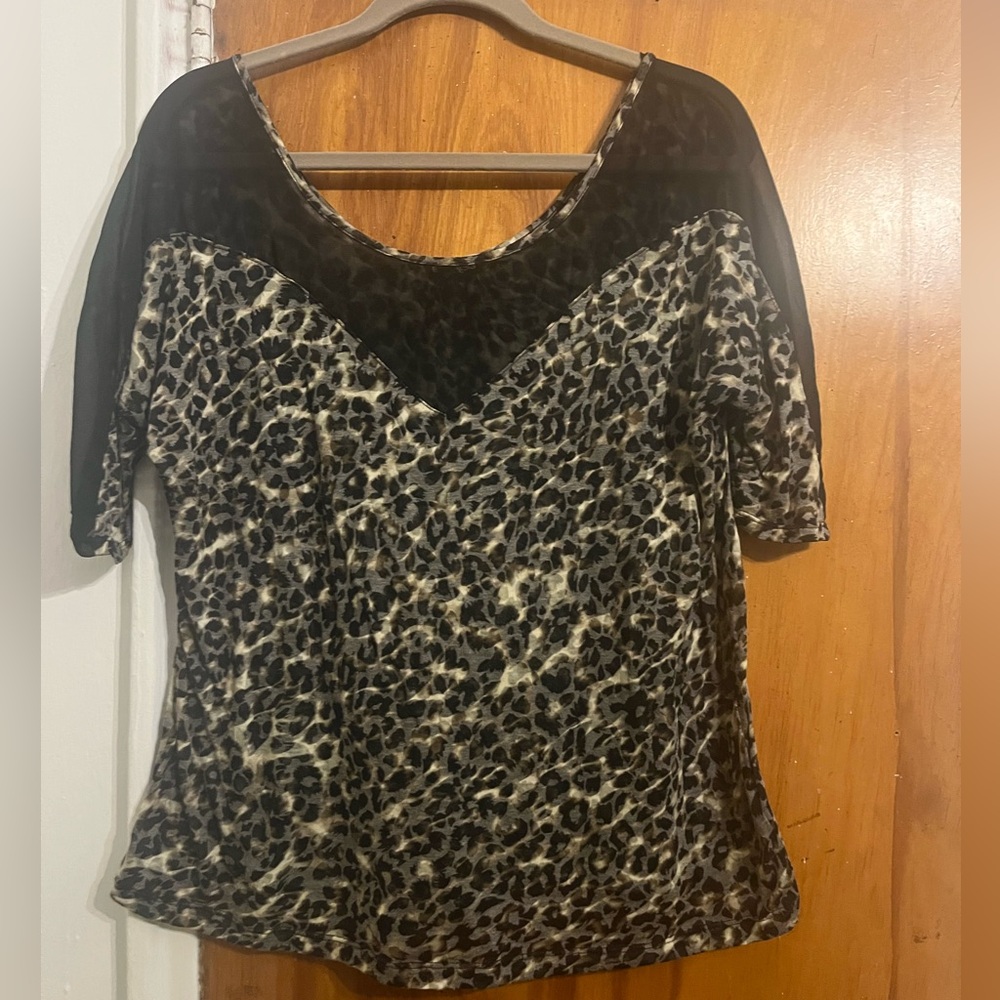 Express animal print scoop neck blouse
